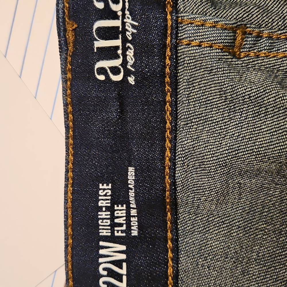 Ana High Rise Flare Dark Blue Jeans Size 22W - Picture 8 of 9